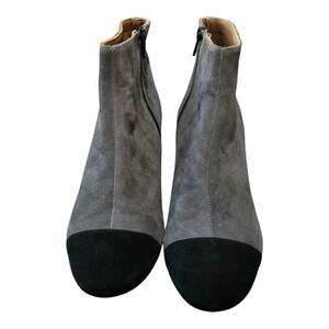 Brenda Zaro Chic Gray and Black Ankle Booties, Size 39